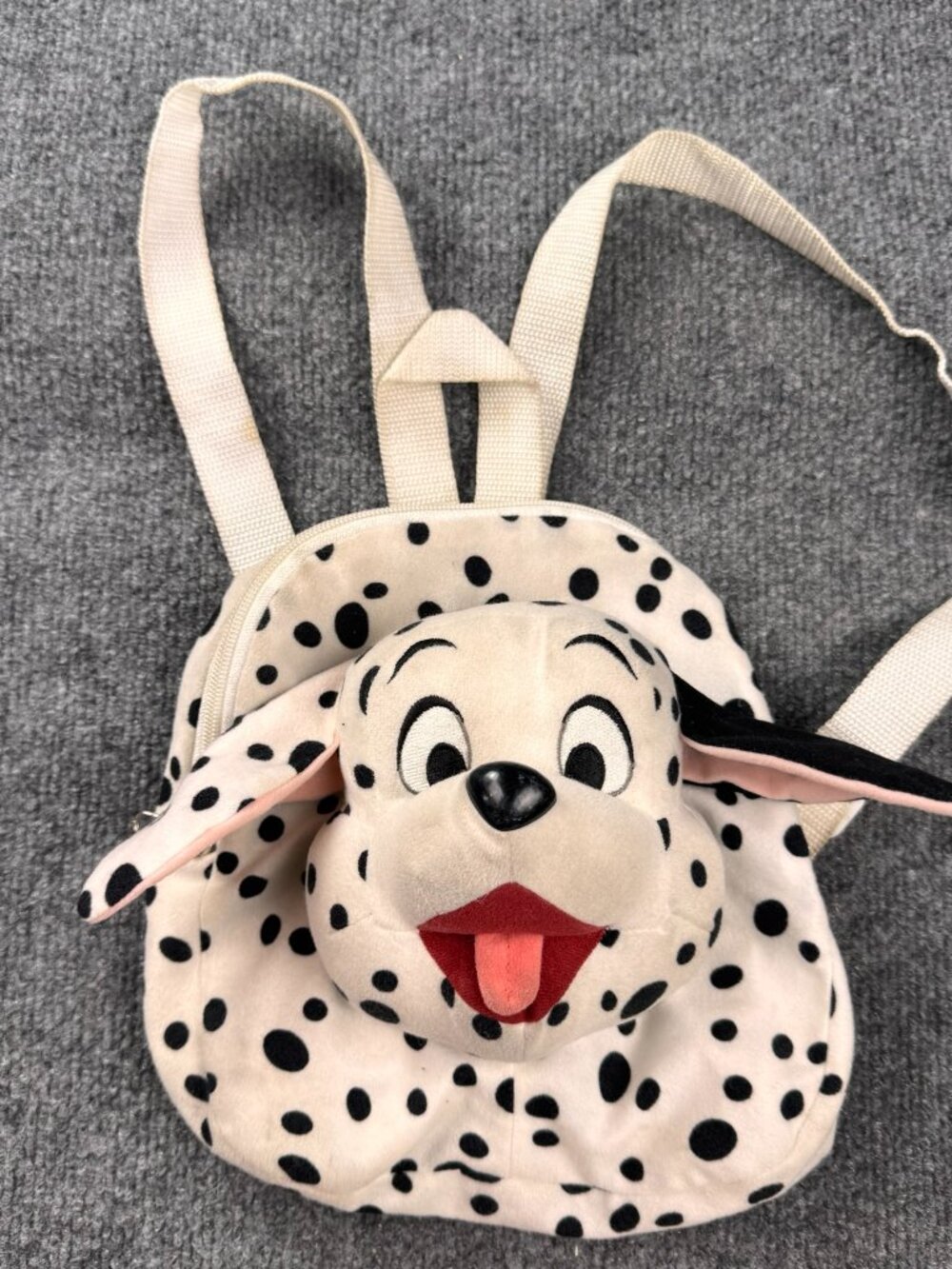 Vintage Disney 102 Dalmatians Pyramid Plush Backpack S Dalmatian Dog Bag STAINS